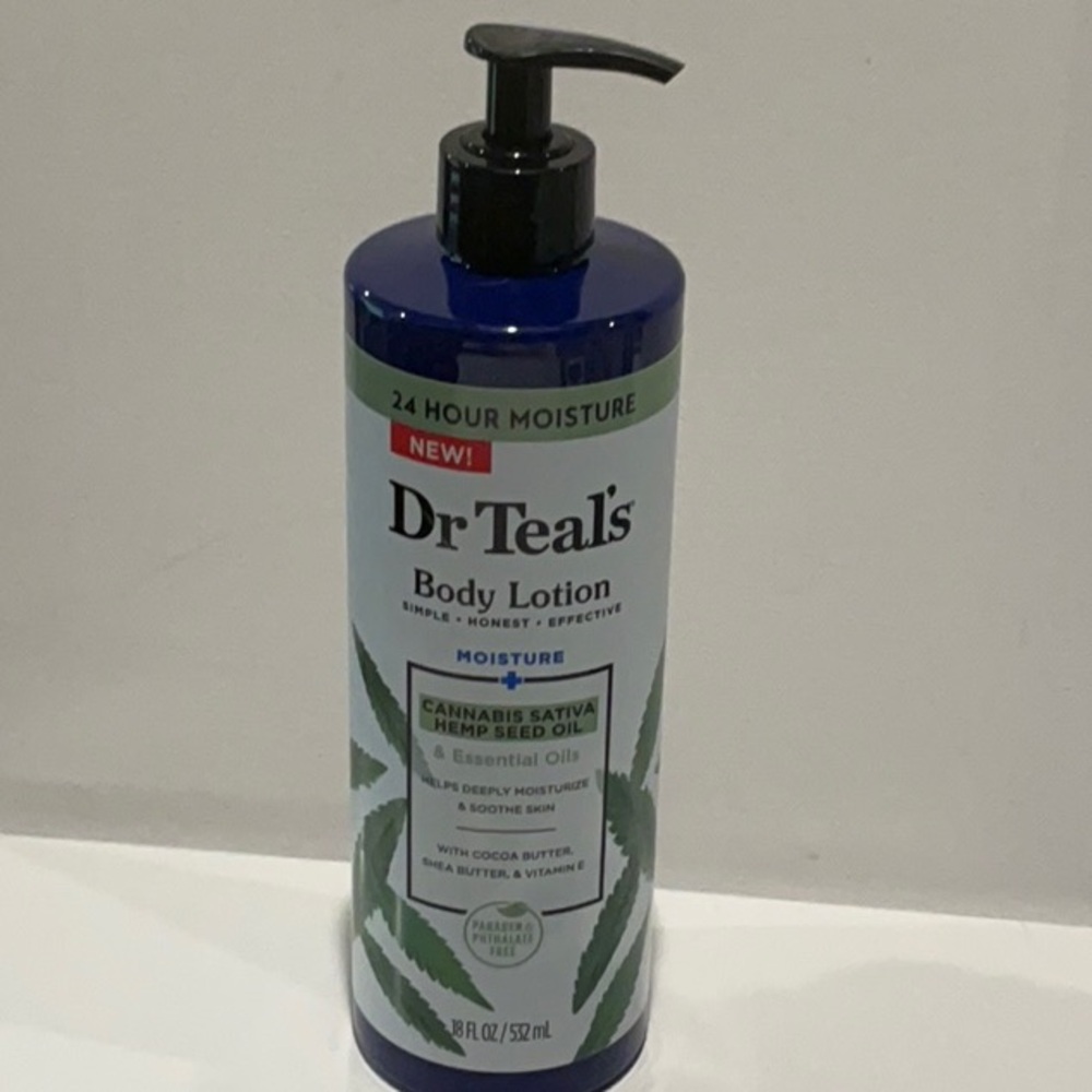 Dr Teal’s Body Lotion with Essential Oils to help moisturize and smoothen skin.